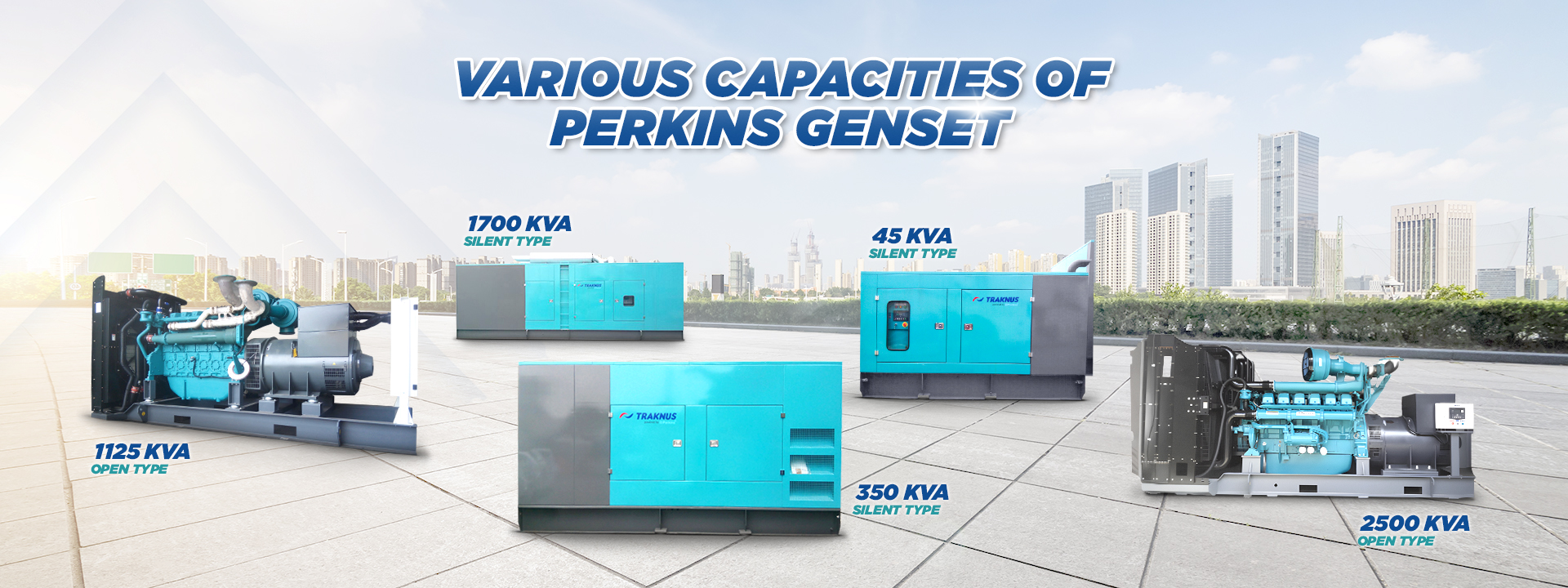 Various capacities of perkins genset
